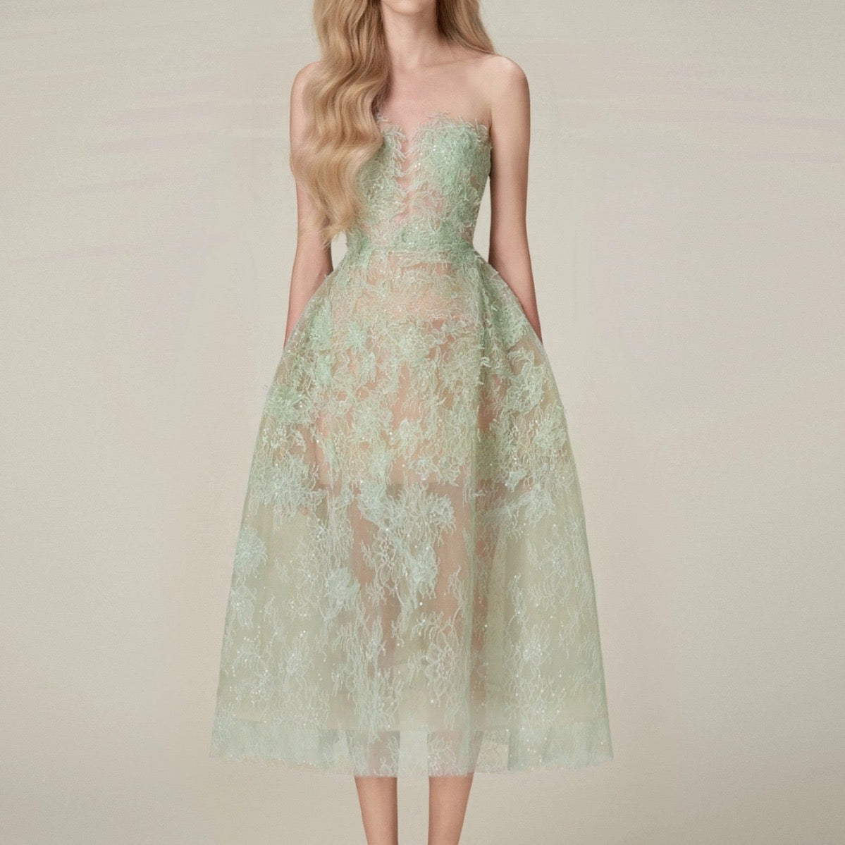 BEADED LACE DRESS