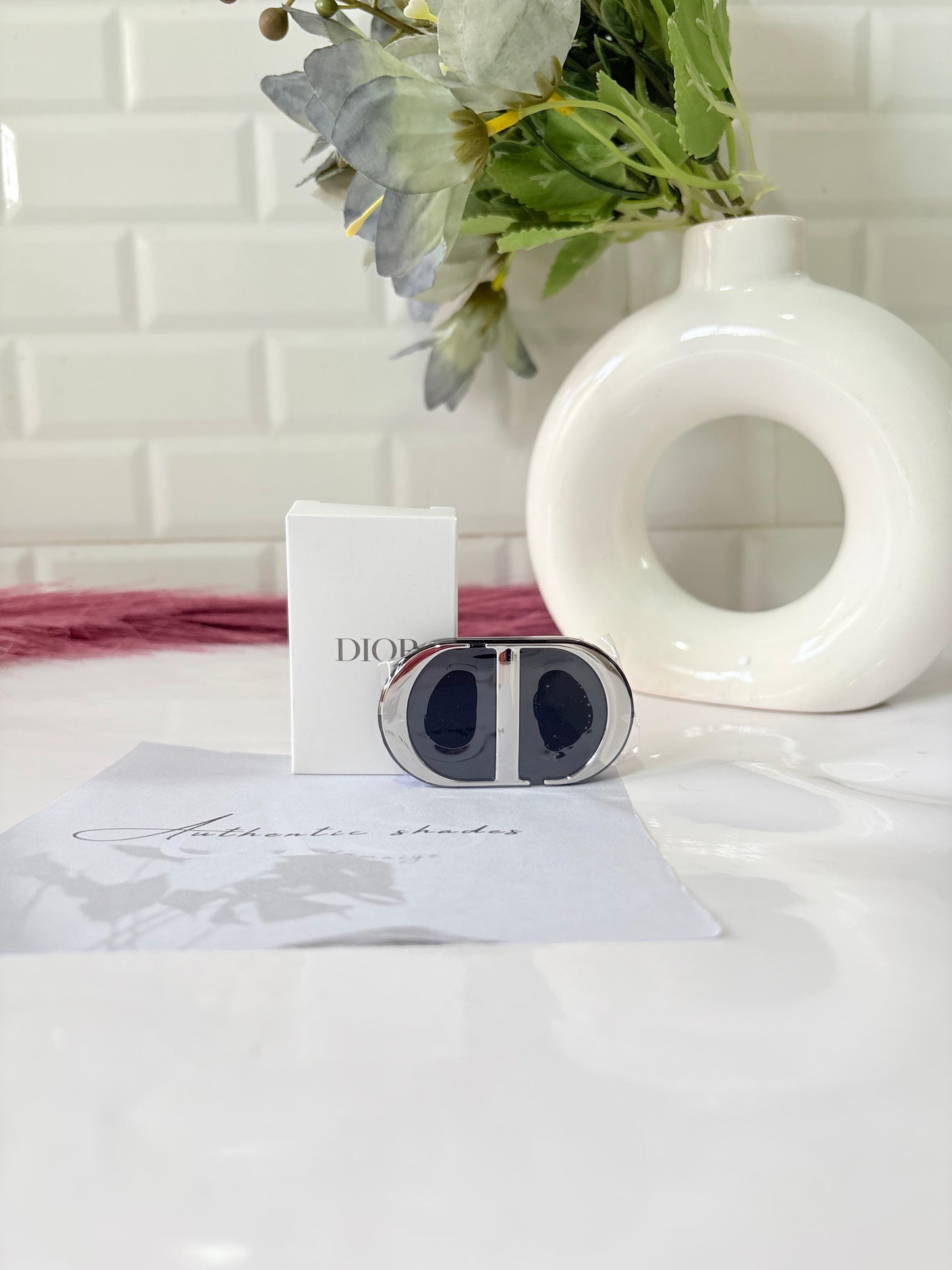 Dior Compact Mirror Designer Travel Makeup Mirror with Iconic CD Logo