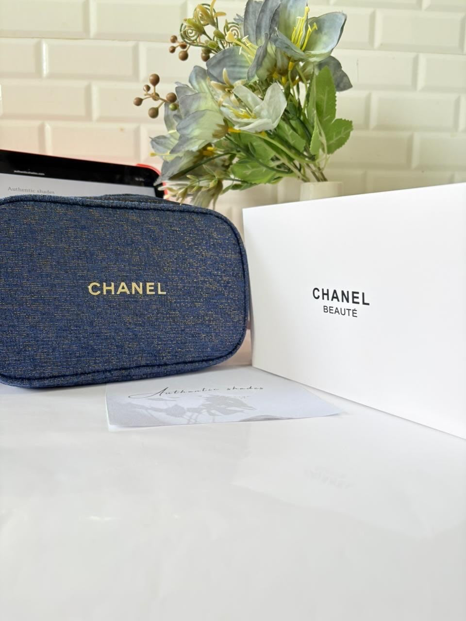 Chanel Blue Tweed Pouch