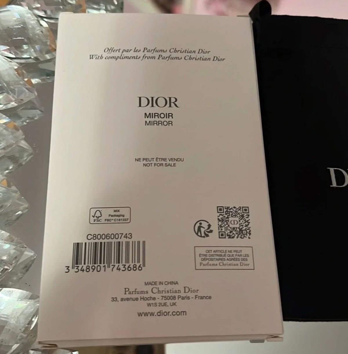 Dior Cannage Phone Card Holder Mirror