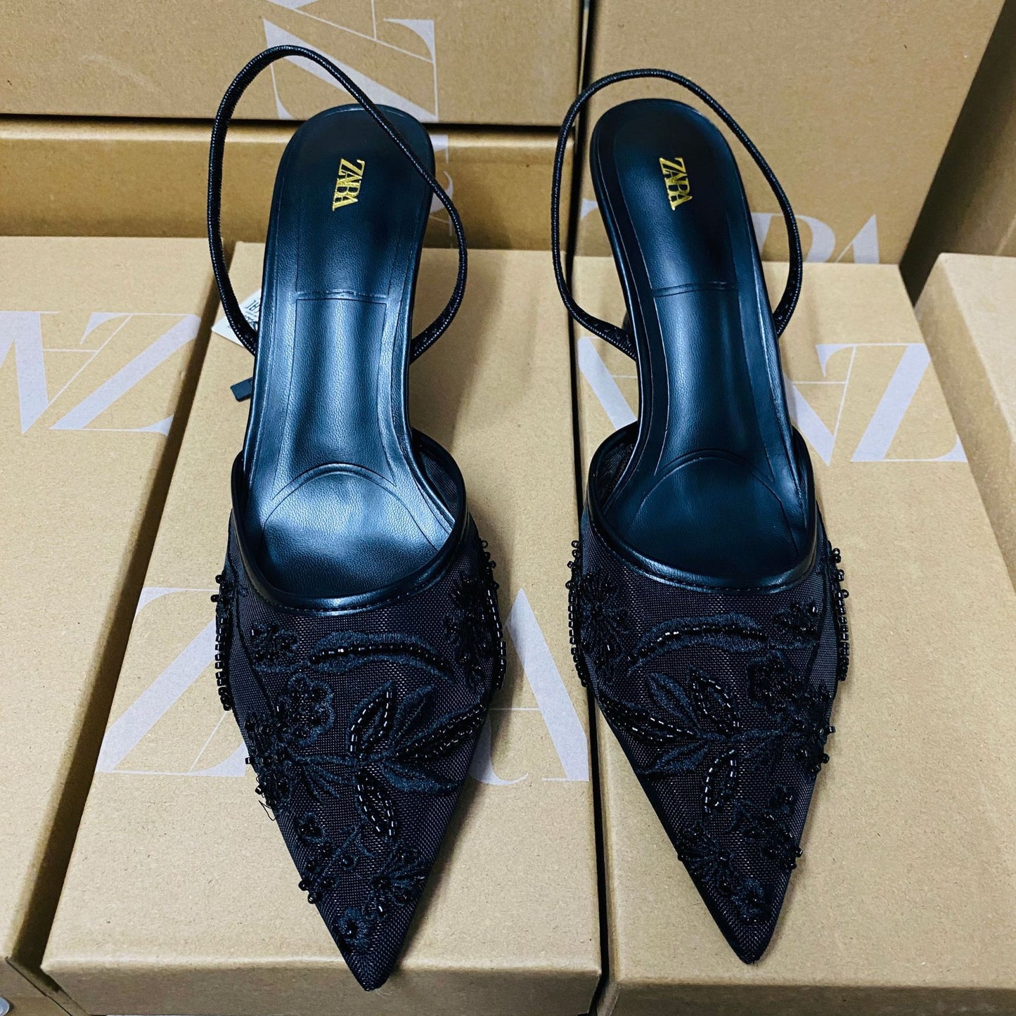 Zara pearl heel