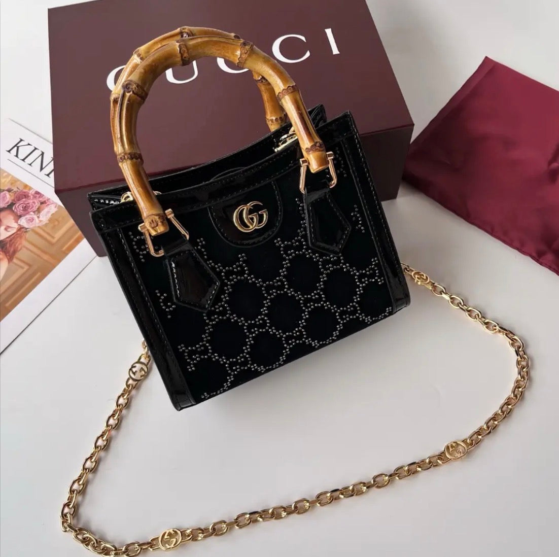 the Gucci Diana Crystal Small Tote Bag
