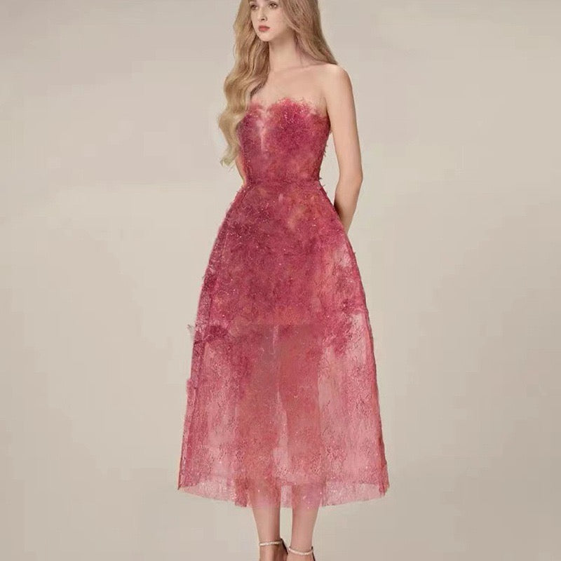 BEADED LACE DRESS