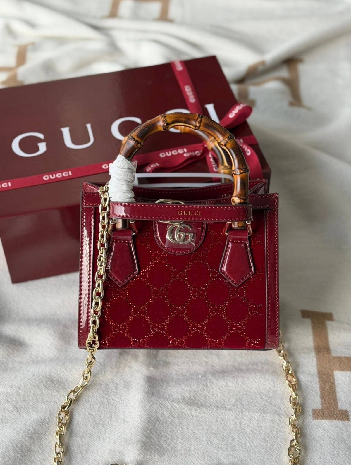 the Gucci Diana Crystal Small Tote Bag