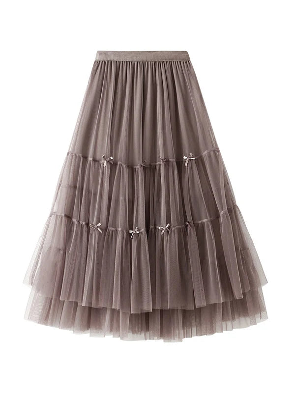 BOW GAUZE CAKE SKIRT