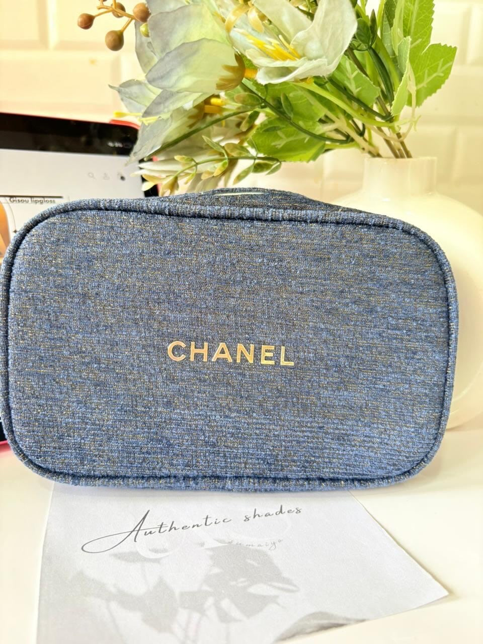 Chanel Blue Tweed Pouch