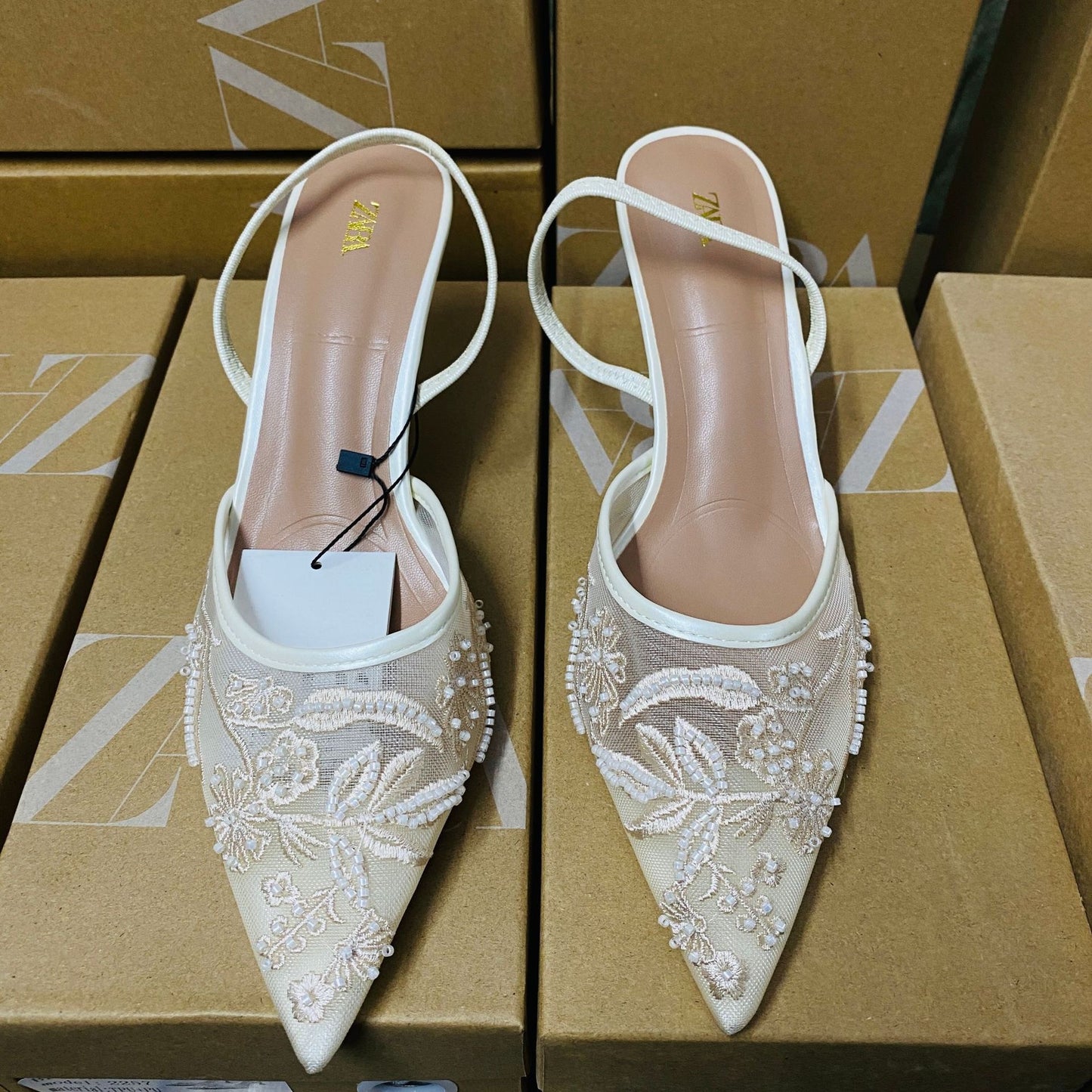 Zara pearl heel
