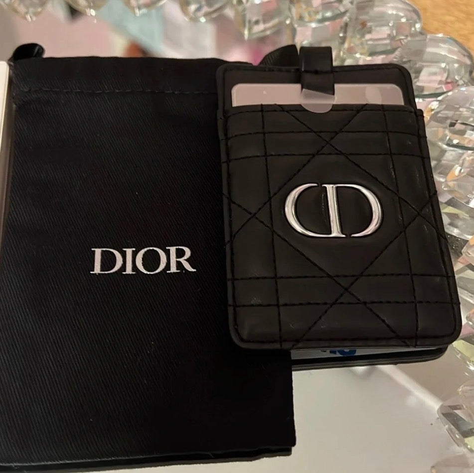 Dior Cannage Phone Card Holder Mirror