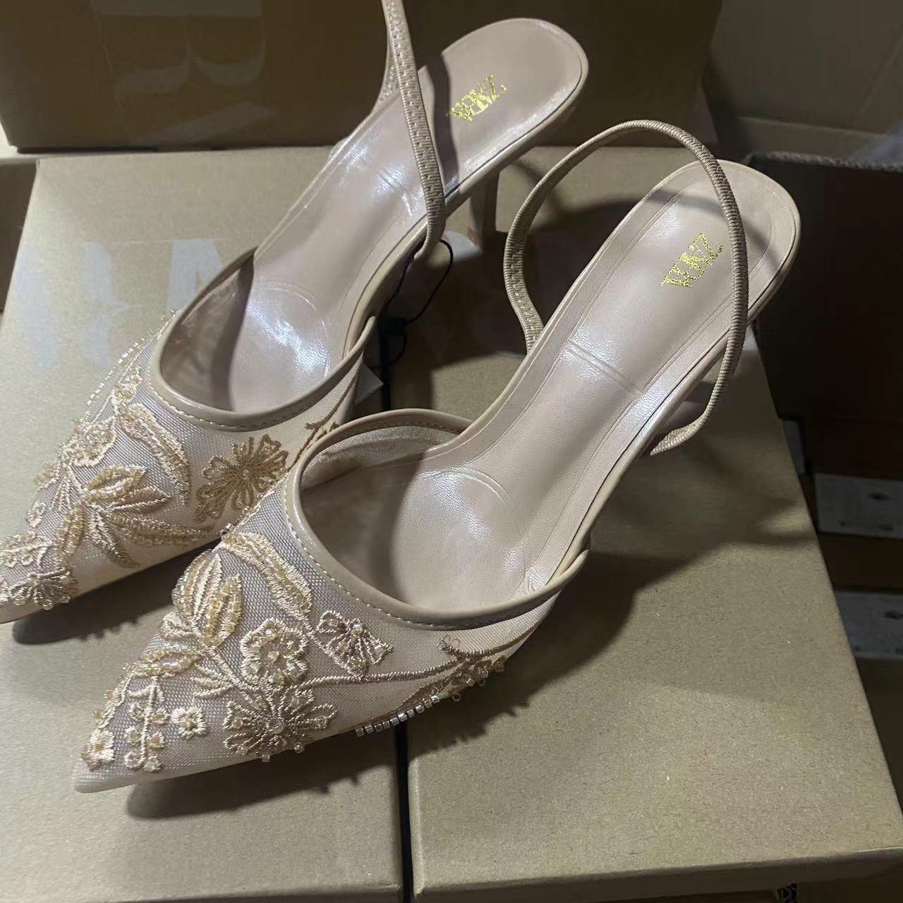 Zara pearl heel