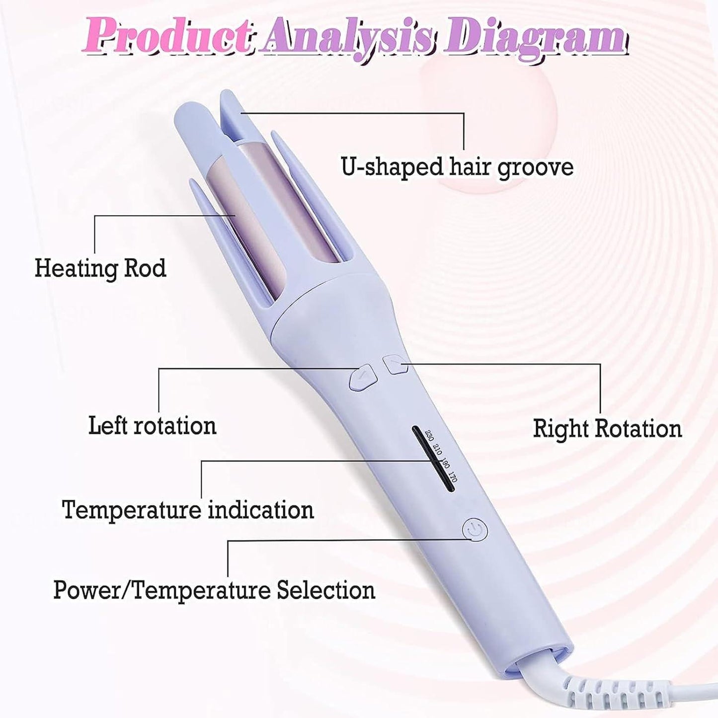 Automatic Hair Curler 2 in1 Ceramic Hair Curling