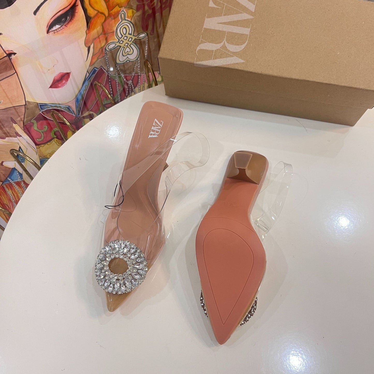 Zara clear heel