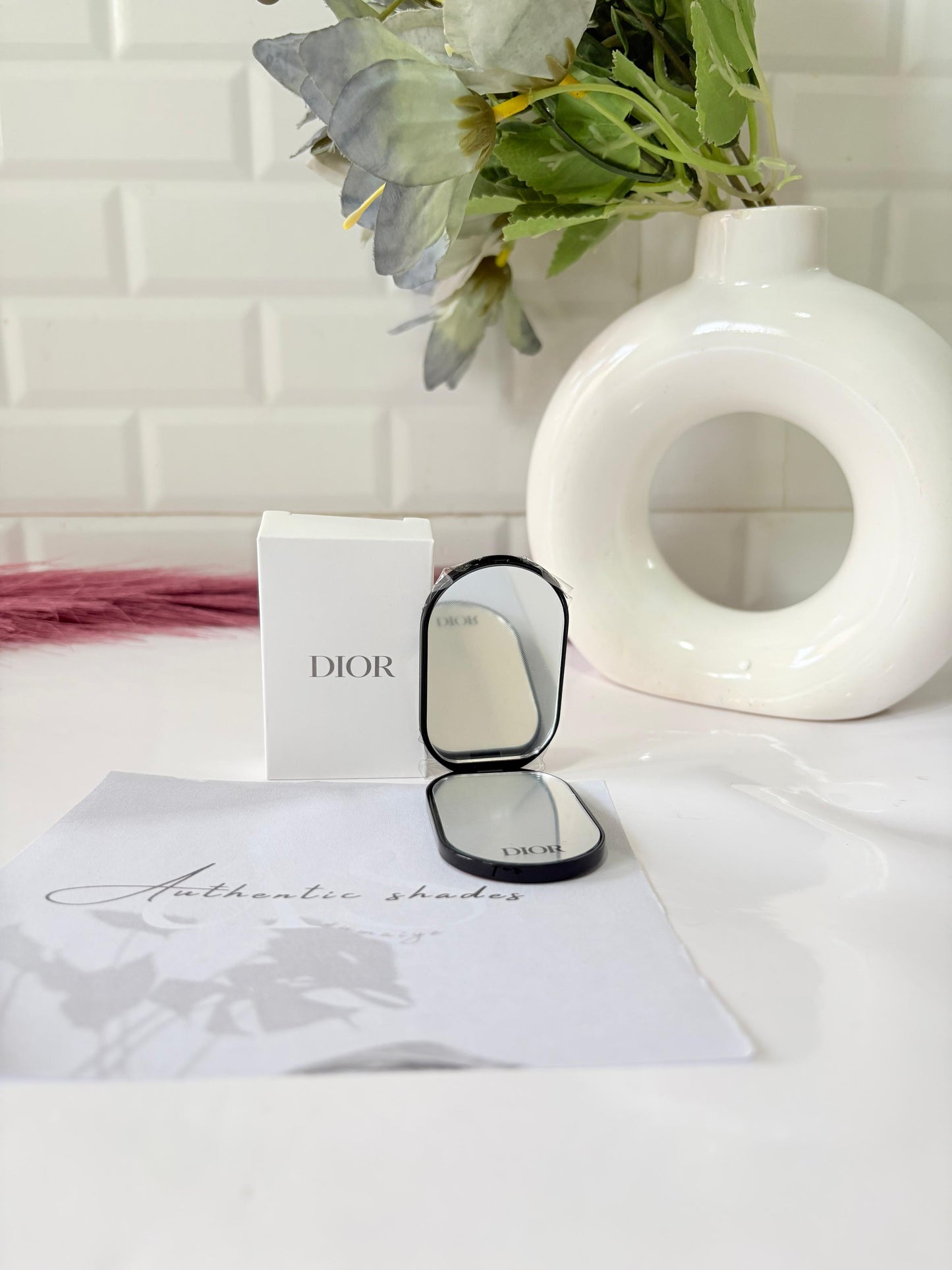 Dior Compact Mirror Designer Travel Makeup Mirror with Iconic CD Logo